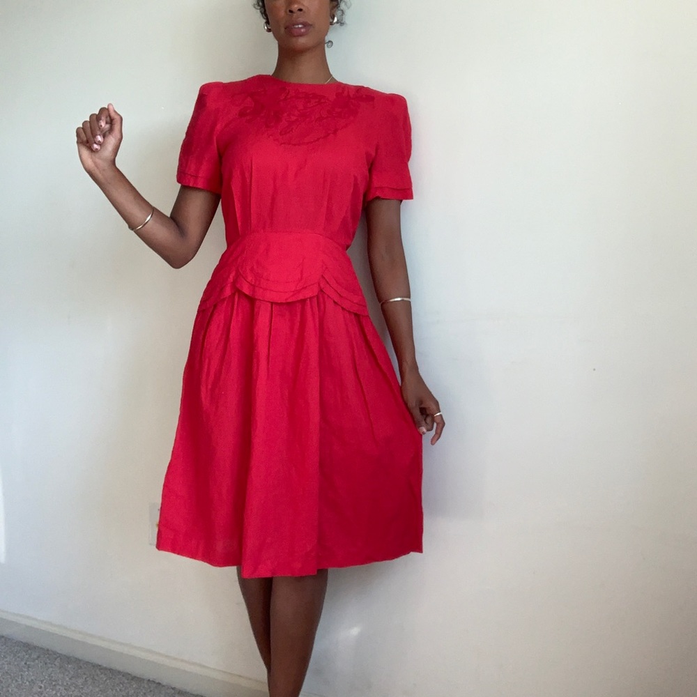 Vintage red peplum dress